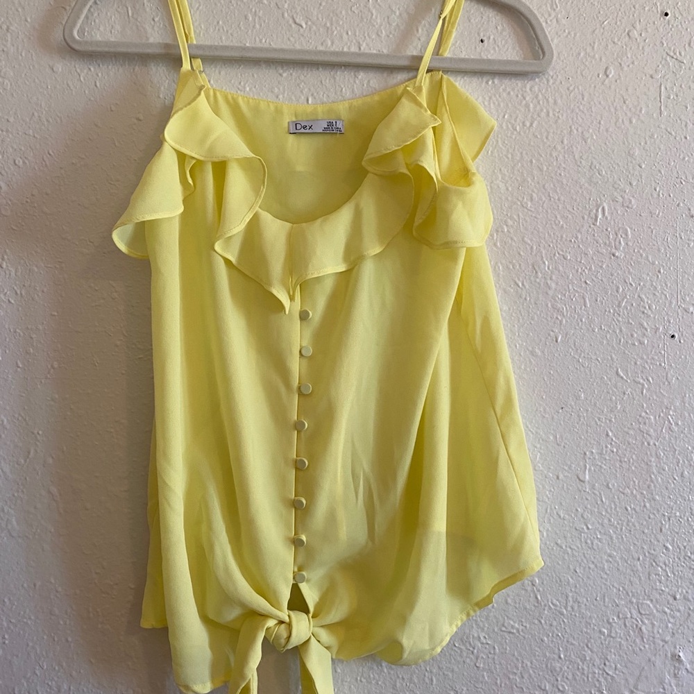 Dex Yellow Ruffle Tank - Picture 4 of 5